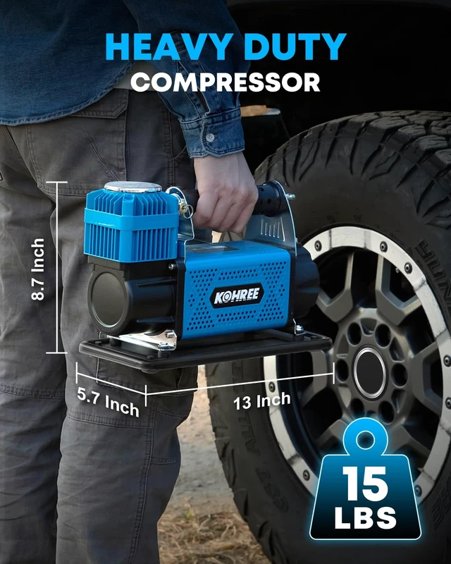Alt view image 5 of 7 - 12V Air Compressor, 7.06 CFM Fast Tire Inflator, Heavy Duty | Tire Pump with Max 150 PSI for Offroad Truck, RV, 4x4 Vehicles