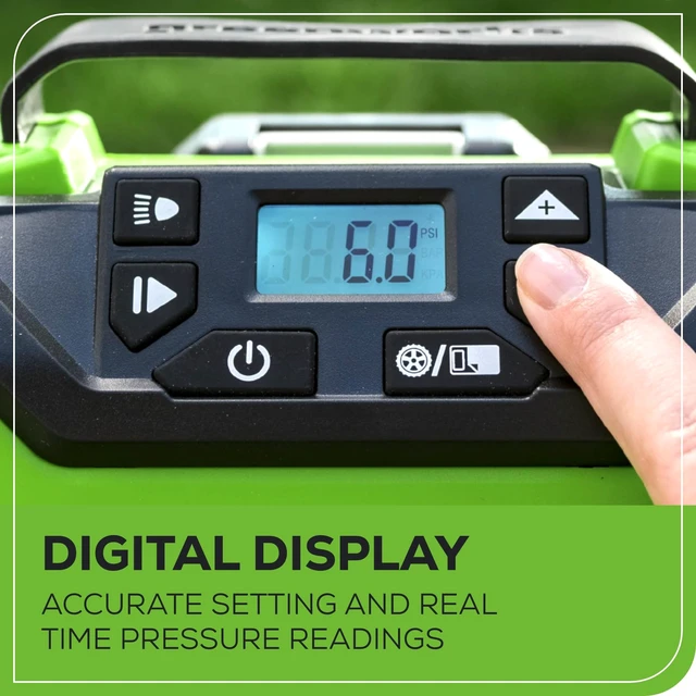 Alt view image 4 of 7 - 24V Cordless Tire Inflator, 160 PSI Portable Air Compressor, 2 Power Sources, Auto Shut Off, for Car, Bicycle, Motorcycle, Air Boat, Inflatables With 2.0 Ah Battery & 2A Charger