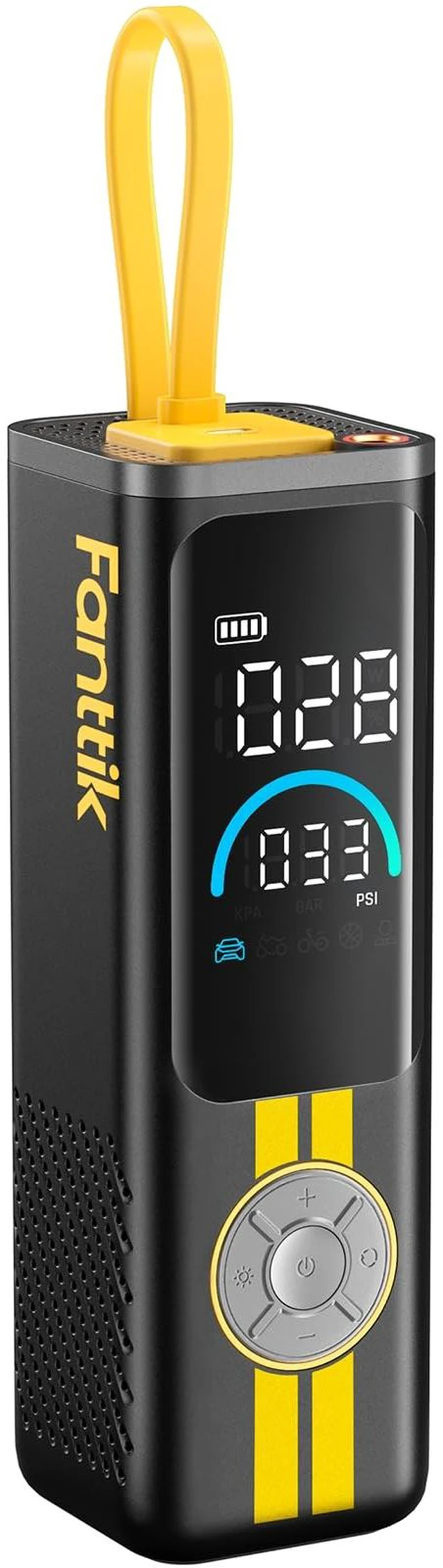 Main image of X9 APEX Portable Air Compressor for Car Tires, 35s Fast Inflation | 150PSI Cordless Tire Inflator with Light and Power Bank, Handed Inflator for SUV, Sedan, Motorcycle, Bike, Ball,Racing Yellow