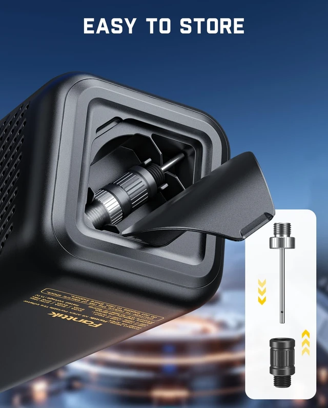 Alt view image 4 of 7 - X9 APEX Portable Air Compressor for Car Tires, 35s Fast Inflation | 150PSI Cordless Tire Inflator with Light and Power Bank, Handed Inflator for SUV, Sedan, Motorcycle, Bike, Ball,Racing Yellow