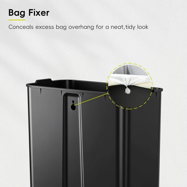 Alt view image 7 of 7 - Madison Brushed Stainless Steel 13.2 Gal/50L Kitchen Step Trash Can or Recycling Bin, Removable Inner Liner, Soft Close Lid, Fingerprint Resistant Finish