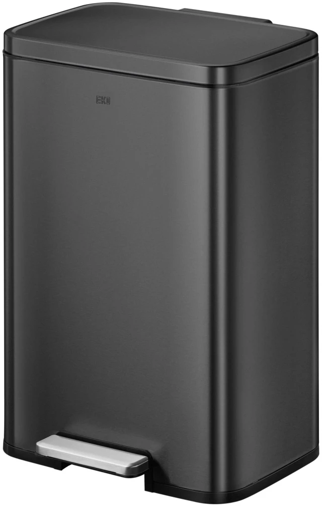 Main image of Madison Matte Black Stainless Steel 13.2 Gal/50L Kitchen Step Trash Can or Recycling Bin, Removable Inner Liner, Soft Close Lid, Fingerprint Resistant Finish