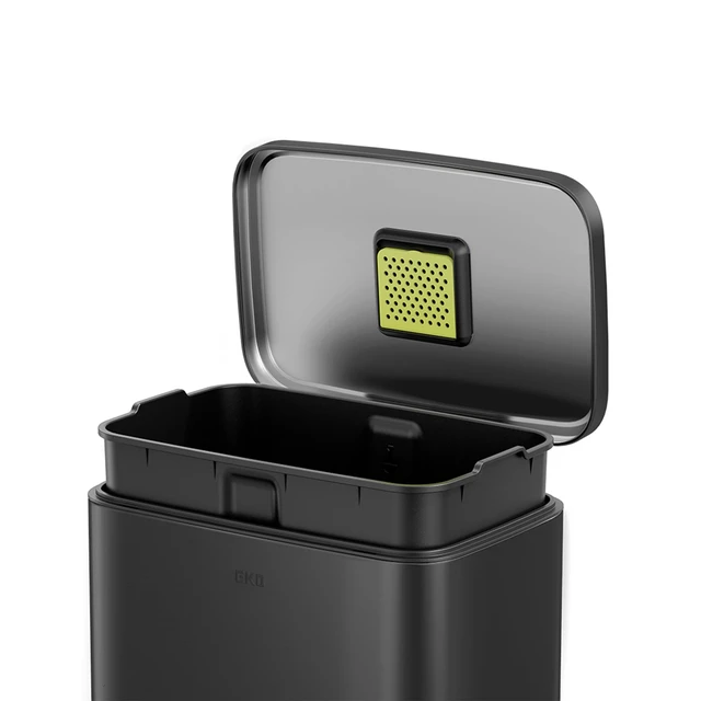 Alt view image 5 of 6 - Madison Matte Black Stainless Steel 13.2 Gal/50L Kitchen Step Trash Can or Recycling Bin, Removable Inner Liner, Soft Close Lid, Fingerprint Resistant Finish
