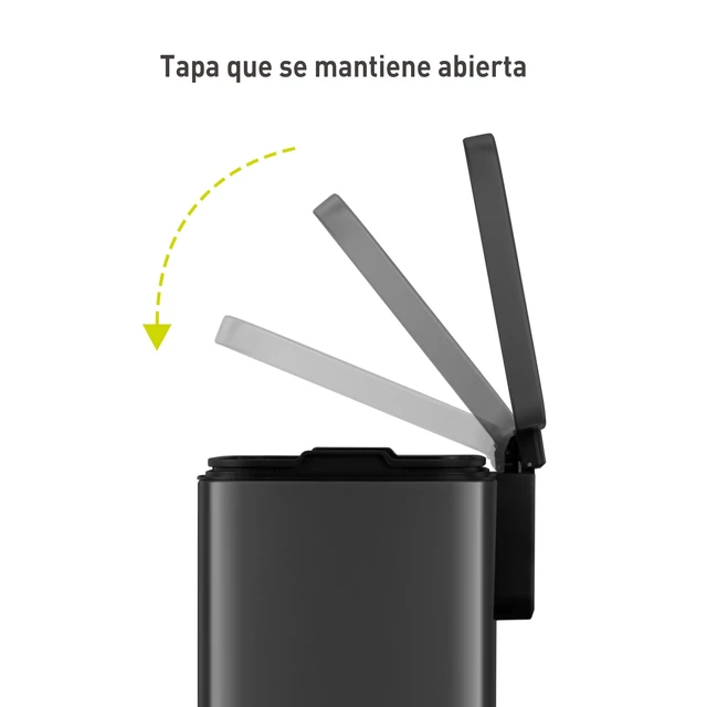 Alt view image 6 of 6 - Madison Matte Black Stainless Steel 13.2 Gal/50L Kitchen Step Trash Can or Recycling Bin, Removable Inner Liner, Soft Close Lid, Fingerprint Resistant Finish