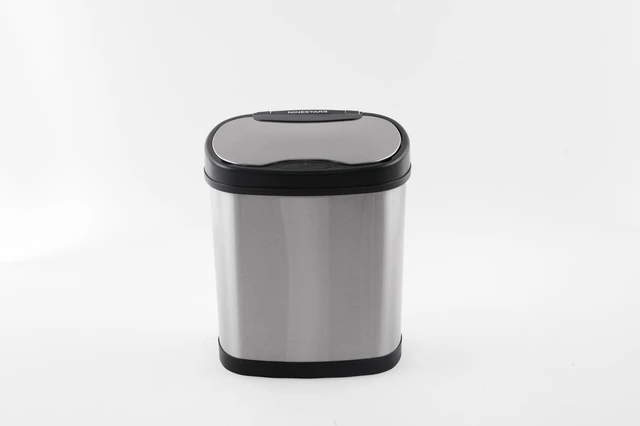 Alt view image 7 of 7 - Two-Piece Automatic Trash Can Combo Set, 13 Gal (50L) & 3 Gal (12L) Touchless Motion Sensor Garbage Cans with Odor-Sealing Lids, Matching Oval Stainless Steel, Black Trim