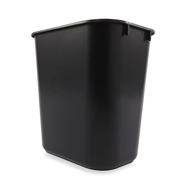 Alt view image 3 of 3 - Deskside Wastebasket/Trash Can, 3.25-Gallon/13-Quart, Black, Plastic, for Bedroom/Bathroom/Office, Fits Under Desk/Sink/Cabinet, Pack of 12