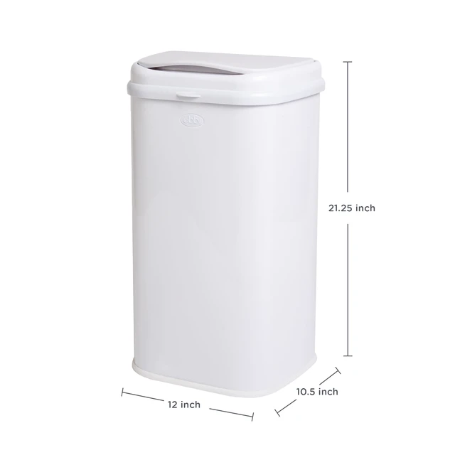 Alt view image 2 of 7 - Adult Diaper Pail, 13-Gallon Stainless Steel Incontinence Disposal Bin | Odor Locking Trash Can for Adult Diapers, Elderly Care & Caregivers, No Special Bags Required, White