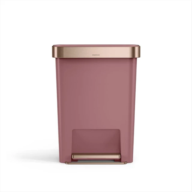 Main image of Hybrid Step Can, 45L / 12 Gallon Rectangular Kitchen Trash Can, Studio Edition, Liner Rim System, Liner Pocket®, 150,000-Step Pedal, Lid Shox® Silent Close, Blush Plastic
