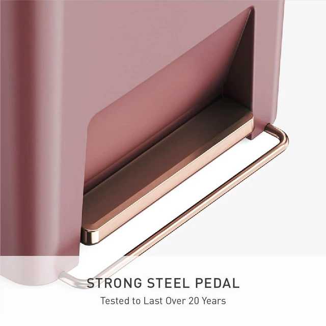 Alt view image 3 of 6 - Hybrid Step Can, 45L / 12 Gallon Rectangular Kitchen Trash Can, Studio Edition, Liner Rim System, Liner Pocket®, 150,000-Step Pedal, Lid Shox® Silent Close, Blush Plastic