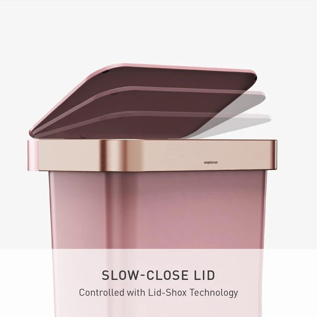 Alt view image 6 of 6 - Hybrid Step Can, 45L / 12 Gallon Rectangular Kitchen Trash Can, Studio Edition, Liner Rim System, Liner Pocket®, 150,000-Step Pedal, Lid Shox® Silent Close, Blush Plastic