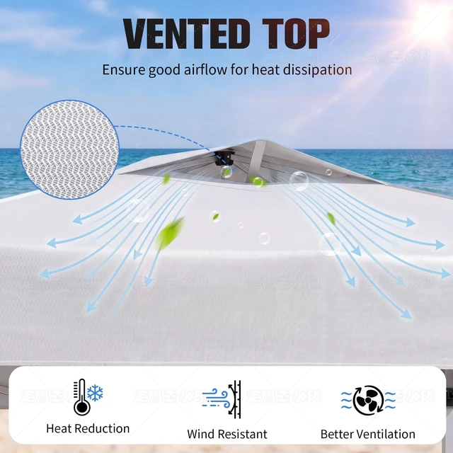 Alt view image 4 of 7 - 10x10 Pop Up Canopy Tent with Dual Vented Roof, One Push Setup, White | 210D Water-Resistant, UPF 50+ UV Protection, Steel Frame, for Patio, Camping & Events