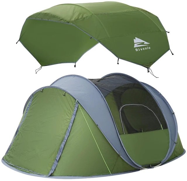 Main image of 4 Person Easy Pop Up Tent,Camping Tent with Skylight and Rainfly,Waterproof,Quick Setup-Instant Tents for Camping Outdoor