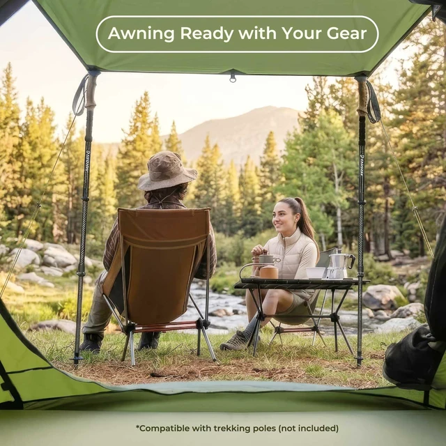 Alt view image 6 of 7 - 4 Person Easy Pop Up Tent,Camping Tent with Skylight and Rainfly,Waterproof,Quick Setup-Instant Tents for Camping Outdoor