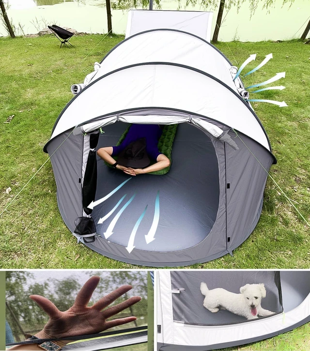 Alt view image 4 of 6 - Pop Up Tents for Camping 2 Person Waterproof Pop Up Army Tents Surplus Tents Military Popup Tent Camping Easy Up Camping Tents Instant Pop Up Tent Big