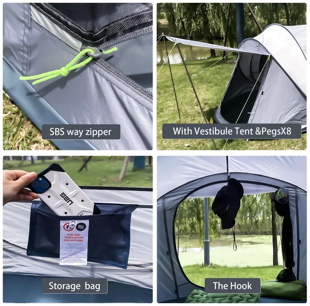 Alt view image 6 of 6 - Pop Up Tents for Camping 2 Person Waterproof Pop Up Army Tents Surplus Tents Military Popup Tent Camping Easy Up Camping Tents Instant Pop Up Tent Big