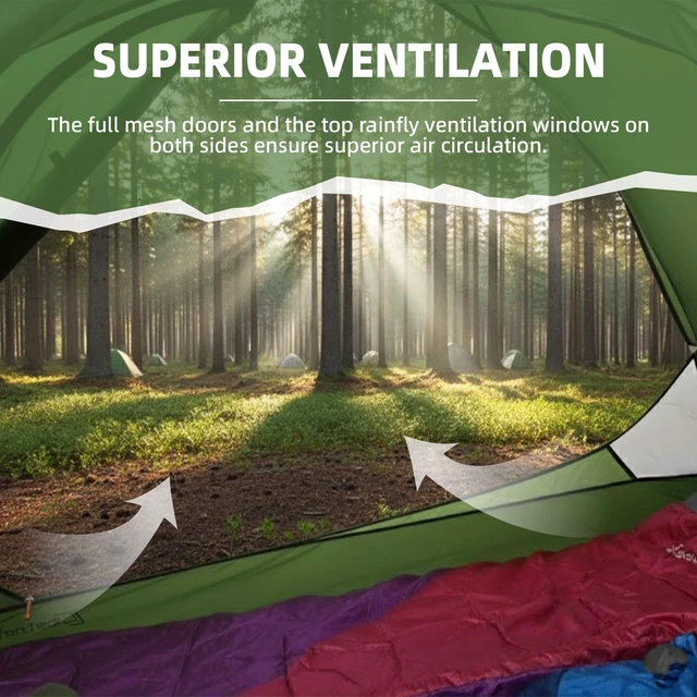 Alt view image 6 of 7 - 4 Season Backpacking Tent - 2 Person Cold Weather Winter Tent | 2 Man Snow Tent, Aluminum Pole, PU 5000, Easy Setup Tent, Lightweight, Waterproof, All Season Weather Tent for Hiking