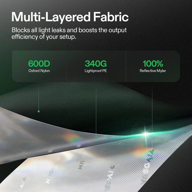 Alt view image 2 of 7 - S425 2x4 Grow Tent 48"x24"x60" High Reflective Mylar Tent | Easy View Observation Window & Floor Tray, 100% Reflective Mylar Interior, Sturdy Metal Frame for Hydroponic Setup