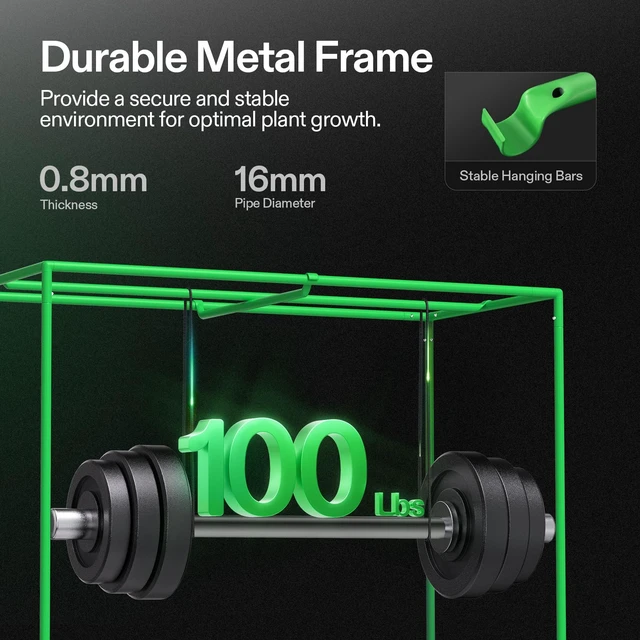 Alt view image 4 of 7 - S425 2x4 Grow Tent 48"x24"x60" High Reflective Mylar Tent | Easy View Observation Window & Floor Tray, 100% Reflective Mylar Interior, Sturdy Metal Frame for Hydroponic Setup