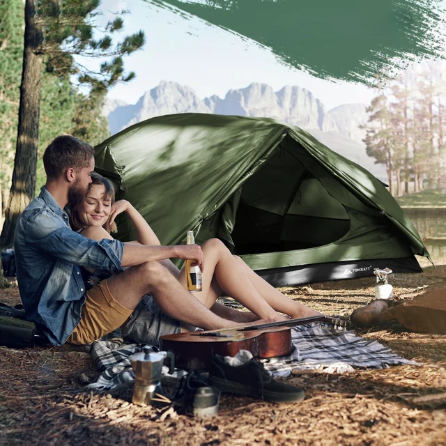 Alt view image 7 of 7 - Tent 3 Person Camping Tent, Waterproof and Windproof 3-4 Seasons Ultralight Backpack Tent, can be Installed Immediately, Suitable for Hiking, Camping, Outdoor