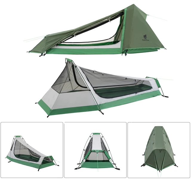 Alt view image 3 of 7 - Ultralight Solo Bivy Tent, 1 Person Backpacking Tent for Camping | Lightweight & Waterproof Solo Tent, Aluminum Poles, Double-Wall, for Camping, Hiking, Hunting, Motorcycle Adventures