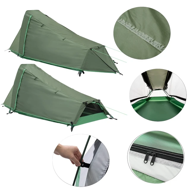 Alt view image 4 of 7 - Ultralight Solo Bivy Tent, 1 Person Backpacking Tent for Camping | Lightweight & Waterproof Solo Tent, Aluminum Poles, Double-Wall, for Camping, Hiking, Hunting, Motorcycle Adventures