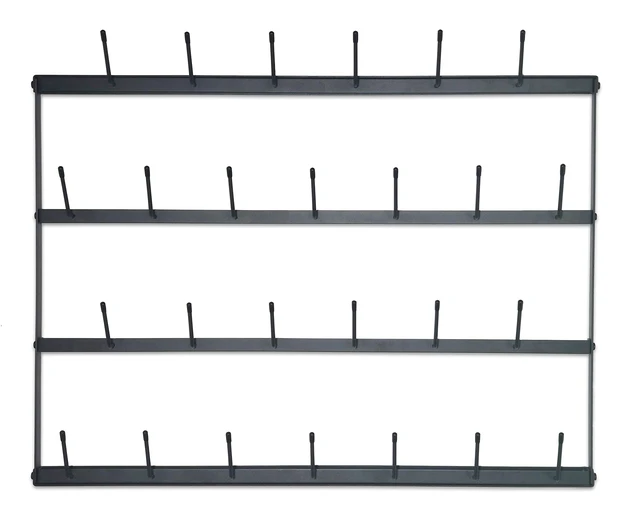 Alt view image 2 of 4 - Mug Rack with Sturdy Steel Frame, Matte Black Finish, Removable Rubber Caps, Wall Mounted (Horizontal 34" x 23.5")