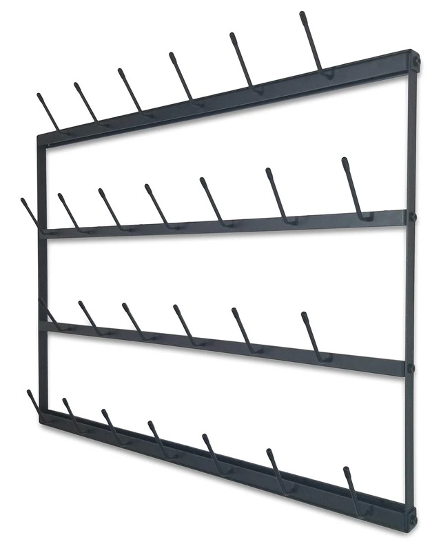Alt view image 3 of 4 - Mug Rack with Sturdy Steel Frame, Matte Black Finish, Removable Rubber Caps, Wall Mounted (Horizontal 34" x 23.5")