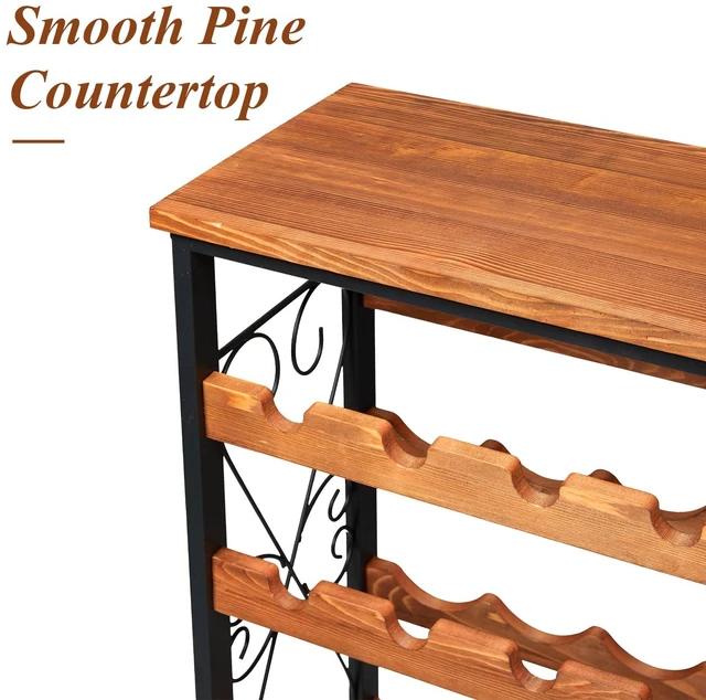 Alt view image 6 of 7 - 64 Bottles Wine Rack Freestanding Floor with 2 in 1 LED Light, Wine Bottle Rack Wine Holder Wine Storage Shelf for Kitchen Bar Pantry, Tall Wine Cabinet Stand Display 31.85''L X 10.6''W X 47.95''H