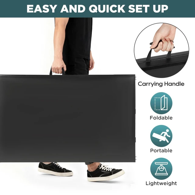 Alt view image 7 of 7 - | 8FT Folding Table | Black | Portable Plastic Table | with Carry Handle | Waterproof & Foldable Table Design | Steel Frame with Lock | for Events, Camping, Indoor & Outdoor Use