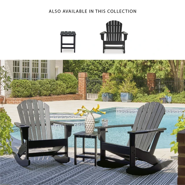 Alt view image 2 of 5 - Sundown Treasure Outdoor End Table, Black | Durable weather resistant HDPE, Stainless steel hardware, Easy assembly, Compact footprint