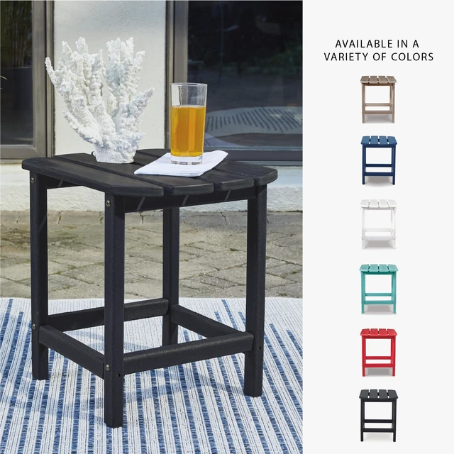 Alt view image 3 of 5 - Sundown Treasure Outdoor End Table, Black | Durable weather resistant HDPE, Stainless steel hardware, Easy assembly, Compact footprint