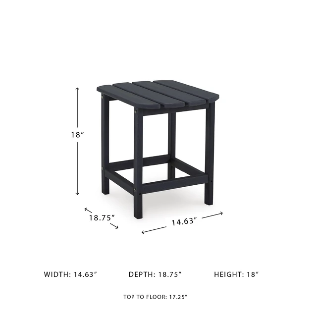 Alt view image 5 of 5 - Sundown Treasure Outdoor End Table, Black | Durable weather resistant HDPE, Stainless steel hardware, Easy assembly, Compact footprint