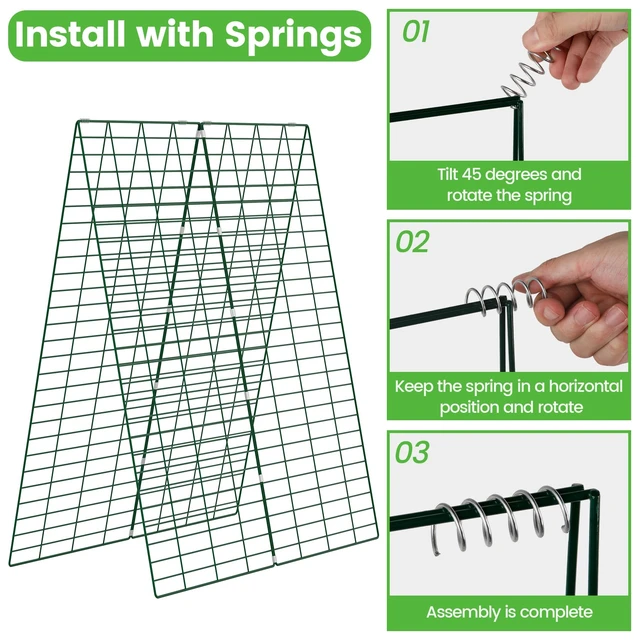 Alt view image 5 of 7 - Foldable Cucumber Trellis 48" L x 34" W - 3 Pack | A-Frame Trellis, Climbing Plants Support Raised Bed Trellis, with Twist Ties & Plant Bags for Outdoor Yards Gardens