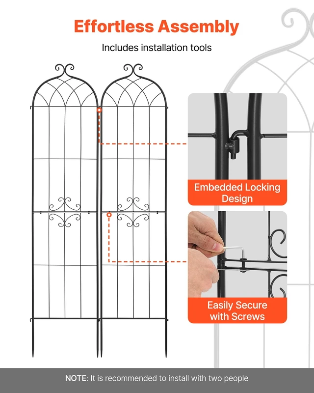 Alt view image 4 of 7 - 4 Packs Metal Garden Trellis for Climbing Plants Outdoor 87x21in, Rustproof Plant Tall Trellis for Rose Vine Flowers and Vegetables