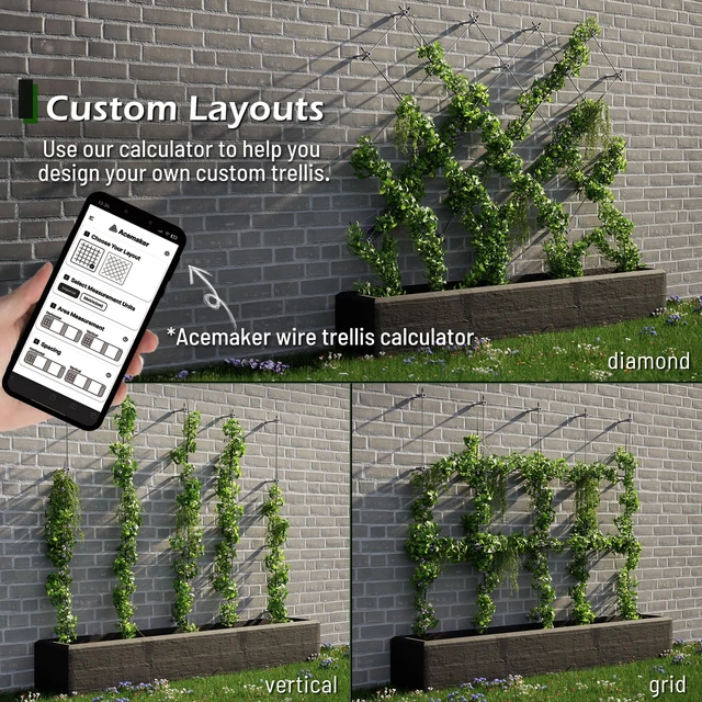 Alt view image 6 of 7 - Wire Trellis Kit, 30-Set 5/64(2mm) Crosshead Kit with 150ft Cable | T316 Marine Grade Stainless Steel, Wall-Mounted Cable Trellis for Climbing Plants Outdoor, Garden Fence Espalier System