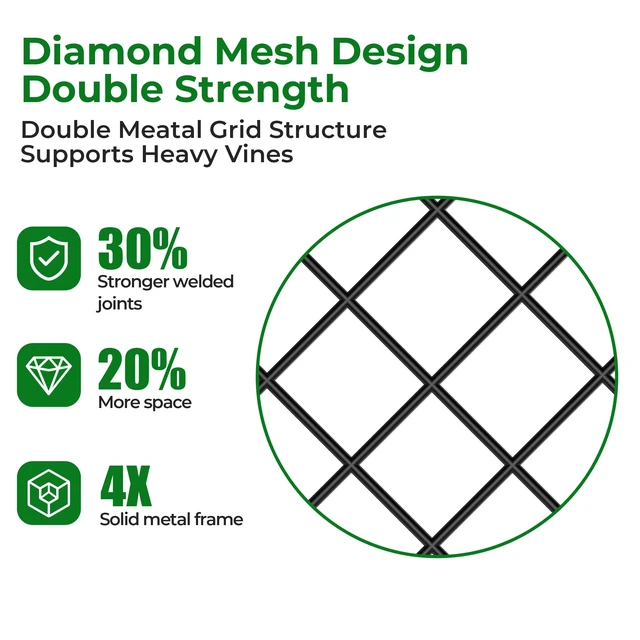 Alt view image 3 of 7 - Amagabeli Garden Home 4 Pack Trellis for Climbing Plants Outdoor 72x21 Heavy Duty Rustproof Wall Metal Decoration Large Trellis for Potted Plants Support Trellis for Roses Vegetable Black