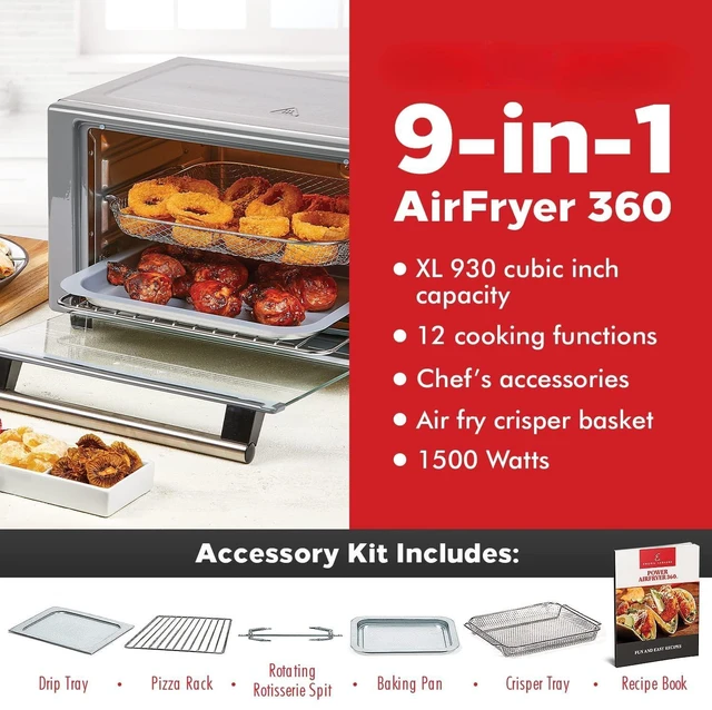 Alt view image 2 of 5 - Lagasse Everyday 360 Air Fryer Oven, 9-in-1 Countertop Oven | 9-in-1 air fryer oven with 360° convection, rotisserie and multiple cooking functions for everyday meals.