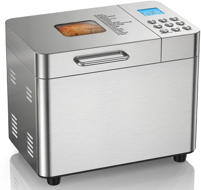 Main image of 2LB Bread Maker, 17 in 1 Automatic Stainless Steel Bread Machine | Non-stick, Beginner-Friendly Controls, 15 Hour Timer, Easy to Clean Low Noise, High Success Rate for Homemade, LCD Display