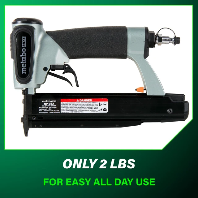 Alt view image 6 of 7 - 23 Gauge Pin Nailer, Pneumatic Lightweight, NP35A | Headless Micro Pins, Invisible Holes, 2.0 lbs Tool, Fits Cabinets, Trim, Crafting, 5/8 to 1-3/8 Inch Nails