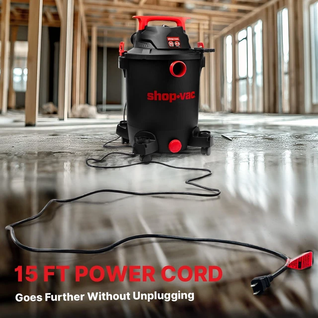 Alt view image 6 of 7 - 5430115 10 Gallon 4.5 Peak HP Wet/Dry Vacuum with Blower Function | 1-7/8" x 7-ft Hose, 15-ft Cord, Filters & Attachments Included, Ideal for Jobsite, Garage, Workshop & Home