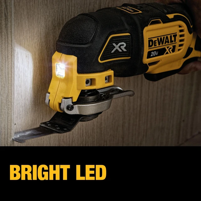 Alt view image 4 of 6 - 20V MAX XR Oscillating Tool Kit with Blades, 3 Speed Cordless Brushless Multitool, Up to 20,000 OPM, LED Light, Battery and Charger Included (DCS356C1)