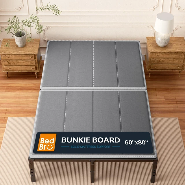 Main image of BedBro Bunkie Board Queen 10mm (60" x 80") Gray Under Mattress Support, Anti-Sag & Noise-Free,Platform & Slatted Beds. Breathable Low Profile Bed Board for Metal Frame