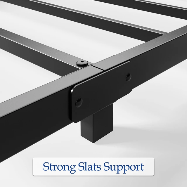 Alt view image 5 of 7 - 4 Inch Queen Bed Frame, Low Profile Bed Frame Queen Size | Heavy Duty Metal Platform, No Box Spring Needed, Noise Free, Easy Assembly, Black