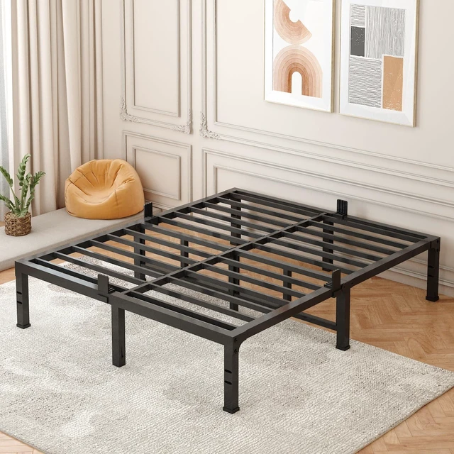 Main image of Queen Bed Frame,14 Inch Heavy Duty Metal Platform Bed Frame Queen Size Support Up to 3500 lbs,No Box Spring Needed,Headboard Holes,Steel Slat Support,Noise Free,Easy Assembly