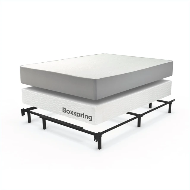 Alt view image 3 of 7 - Compack Metal Adjustable Bed Frame / 7 Inch Support Bed Frame for Box Spring and Mattress Set, Twin/Full/Queen