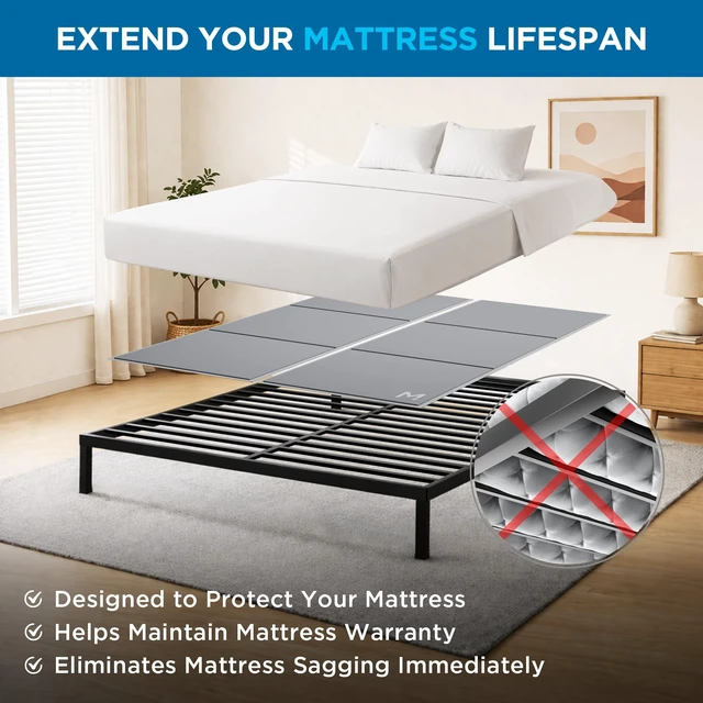 Alt view image 2 of 7 - Original Bunkie Board Full Size (54x75) - Under Bed Support | Non-Slip Breathable Bed Support Board for Slatted Bed Frame, Anti-Sag, Noise Minimizing Moisture Resistant Bed Board