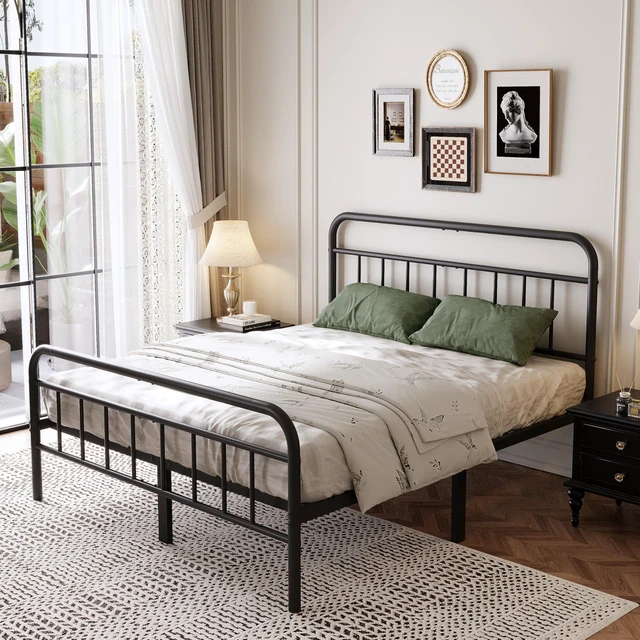 Alt view image 3 of 7 - 14Inch Metal Bed Frame,Queen Size Bed Frame with Storage Space,Heavy Duty Sturdy Mattress Foundation,Easy Assembly,No Box Spring Needed,Queen