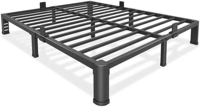 Main image of 10 Inch Low Bed Frame Queen with Round Corner Legs,3500 LBS Heavy Duty Low Profile Queen Bed Frame Metal Platform, No Box Spring Needed, Easy Assembly, Noise-Free, Headboard Compatible,Black