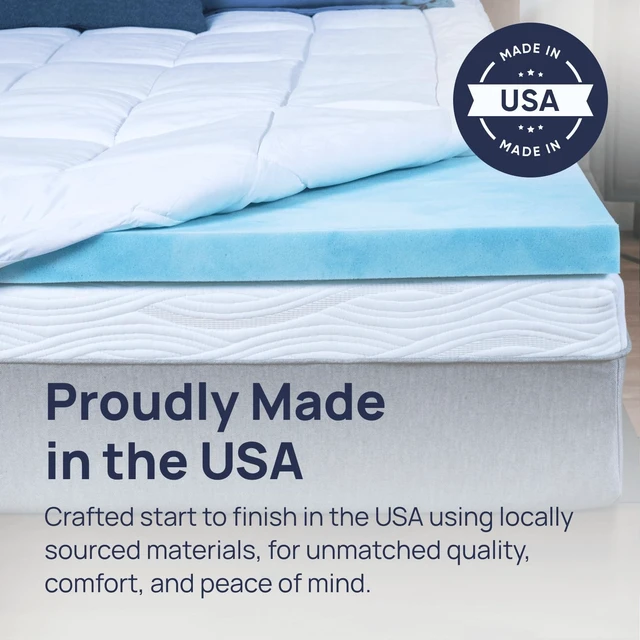 Alt view image 4 of 6 - Gel Swirl Memory Foam Mattress Topper - 3 Inch, Pressure Relieving, Cooling Comfort - Made in the USA & CertiPUR-US Certified - Softens Firm Beds and Extends Mattress Life - Queen Size