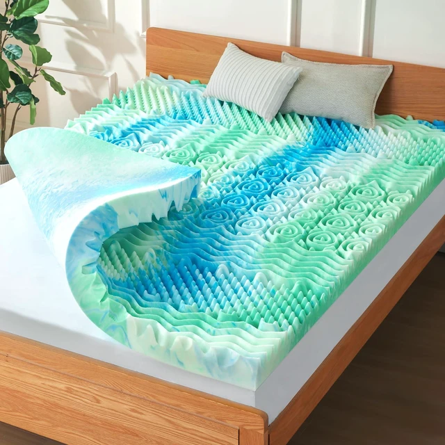 Main image of 3 Inch 7-Zone King Memory Foam Mattress Topper Egg Crate Cooling Gel Infused Mattress Pad Bed Topper for Pressure Relief and Back Pain Soft & Breathable, CertiPUR-US Certified